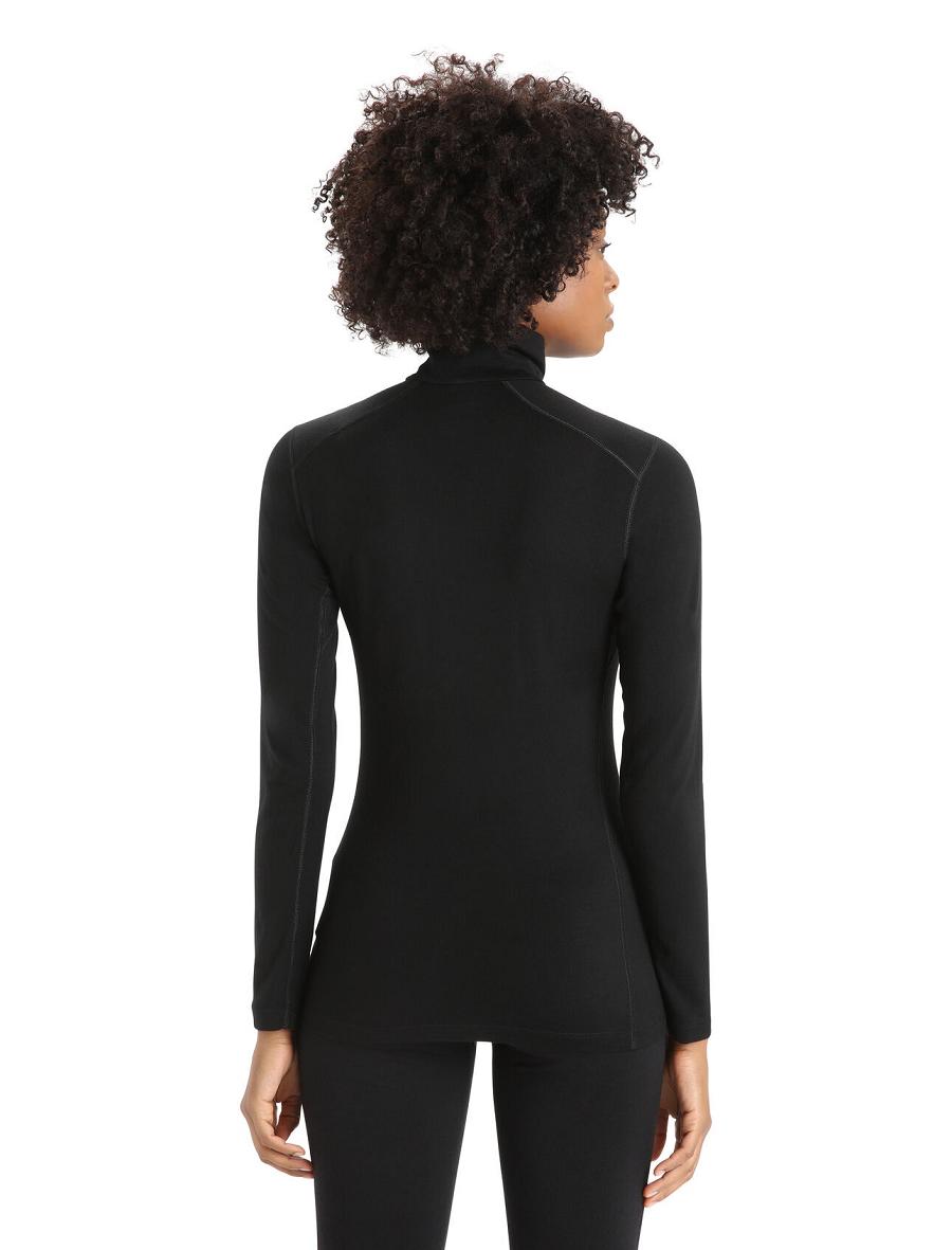 Black Icebreaker Merino 200 Oasis Long Sleeve Half Zip Thermal Top Women's One Piece & Sets | AU 1756WNBY